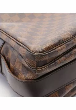 Pre-loved LOUIS VUITTON Naviglio Black chessboard Shoulder Bag PVC Genuine Leather Brown -Louis Vuitton Shop louis vuitton 4921 7518736 8