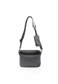 Pre-loved LOUIS VUITTON TRIO Classic Monogram Eclipse Shoulder Bag PVC Genuine Leather Black Grey 3 sets