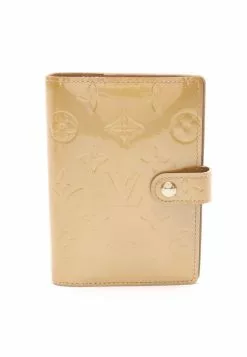 Pre-loved LOUIS VUITTON Agenda PM monogram patent leather Light brown notebook cover Genuine Leather Beige
