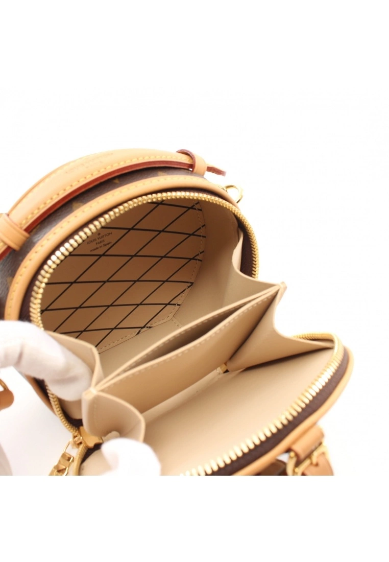 Pre-loved LOUIS VUITTON Mini Boite CHAPEAU Classic Monogram Handbag PVC Genuine Leather Brown 2 Way Style 5 Pre-loved LOUIS VUITTON Mini Boite CHAPEAU Classic Monogram Handbag PVC Genuine Leather Brown 2 Way Style - Image 3