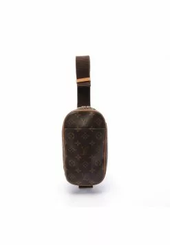 Pre-loved LOUIS VUITTON Pochette Gange Classic Monogram handcarry bag PVC Genuine Leather Brown