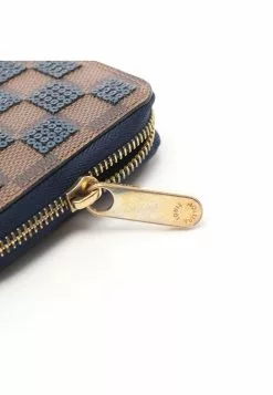 Pre-loved LOUIS VUITTON Checkered Rounded corner zipper long Wallet PVC Brown Blue -Louis Vuitton Shop louis vuitton 5184 0713936 6
