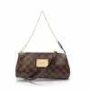 Pre-loved LOUIS VUITTON EVA Black checkerboard grid Chain Handbag PVC Genuine Leather Brown 2 Way Style
