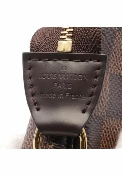 Pre-loved LOUIS VUITTON Mini Pochette Accessoires Black checkerboard grid Chain Handbag PVC Genuine Leather Brown -Louis Vuitton Shop louis vuitton 5186 7713936 4