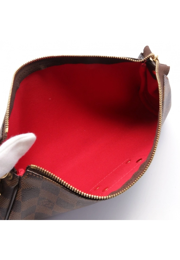 Pre-loved LOUIS VUITTON EVA Black checkerboard grid Chain Handbag PVC Genuine Leather Brown 2 Way Style 5 Pre-loved LOUIS VUITTON EVA Black checkerboard grid Chain Handbag PVC Genuine Leather Brown 2 Way Style - Image 3