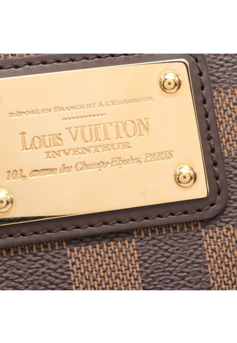 Pre-loved LOUIS VUITTON EVA Black checkerboard grid Chain Handbag PVC Genuine Leather Brown 2 Way Style 8 Pre-loved LOUIS VUITTON EVA Black checkerboard grid Chain Handbag PVC Genuine Leather Brown 2 Way Style - Image 6