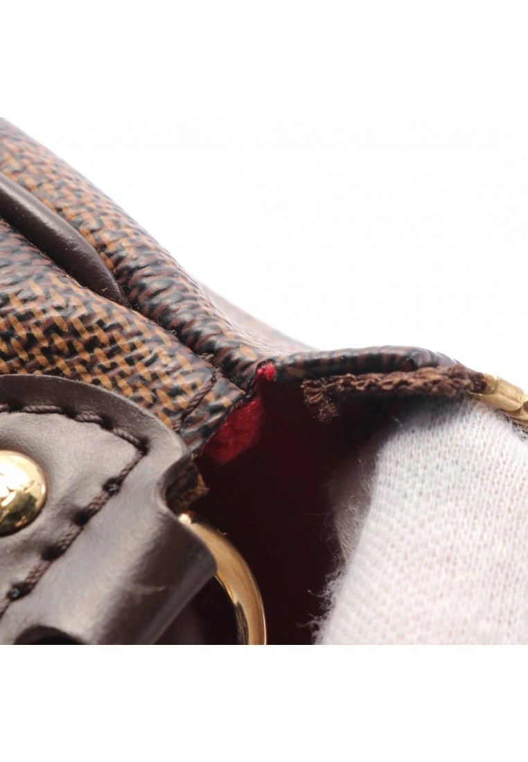 Pre-loved LOUIS VUITTON EVA Black checkerboard grid Chain Handbag PVC Genuine Leather Brown 2 Way Style 9 Pre-loved LOUIS VUITTON EVA Black checkerboard grid Chain Handbag PVC Genuine Leather Brown 2 Way Style - Image 7