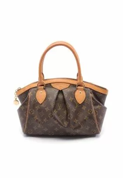Pre-loved LOUIS VUITTON Tivoli PM Classic Monogram Handbag PVC Genuine Leather Brown