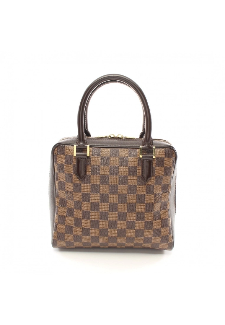 Pre-loved LOUIS VUITTON Brera Black checkerboard grid Handbag PVC Genuine Leather Brown 3 Pre-loved LOUIS VUITTON Brera Black checkerboard grid Handbag PVC Genuine Leather Brown