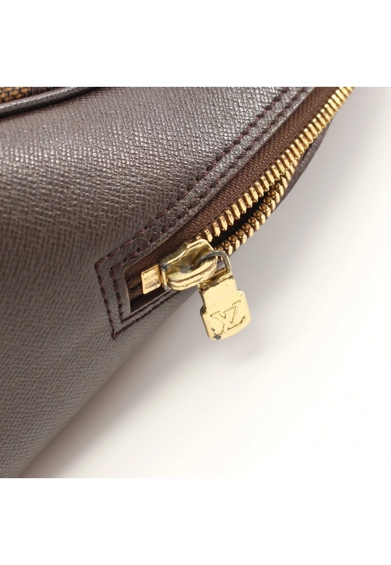 Pre-loved LOUIS VUITTON Brera Black checkerboard grid Handbag PVC Genuine Leather Brown 10 Pre-loved LOUIS VUITTON Brera Black checkerboard grid Handbag PVC Genuine Leather Brown - Image 8