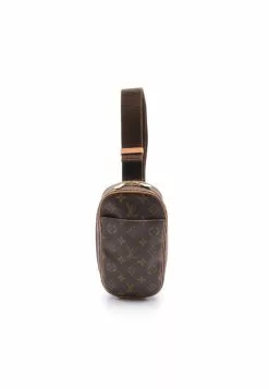 Pre-loved LOUIS VUITTON Pochette Gange Classic Monogram handcarry bag PVC Genuine Leather Brown