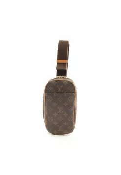 Pre-loved LOUIS VUITTON Pochette Gange Classic Monogram handcarry bag PVC Genuine Leather Brown