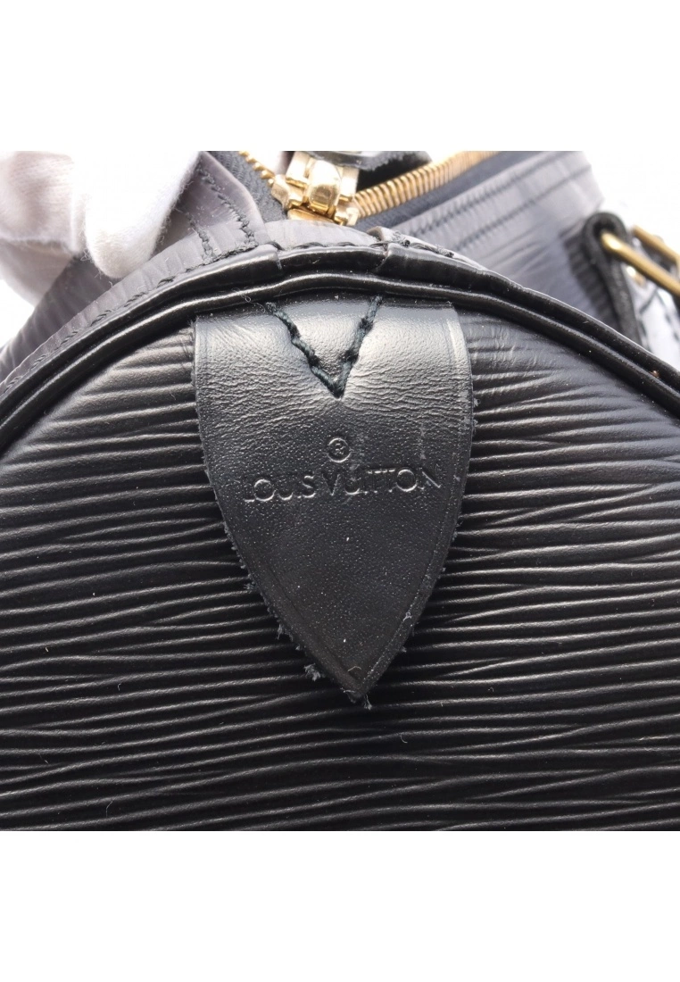 Pre-loved LOUIS VUITTON Speedy35 Waved Pattern Genuine Leather Handbag Black 6 Pre-loved LOUIS VUITTON Speedy35 Waved Pattern Genuine Leather Handbag Black - Image 4