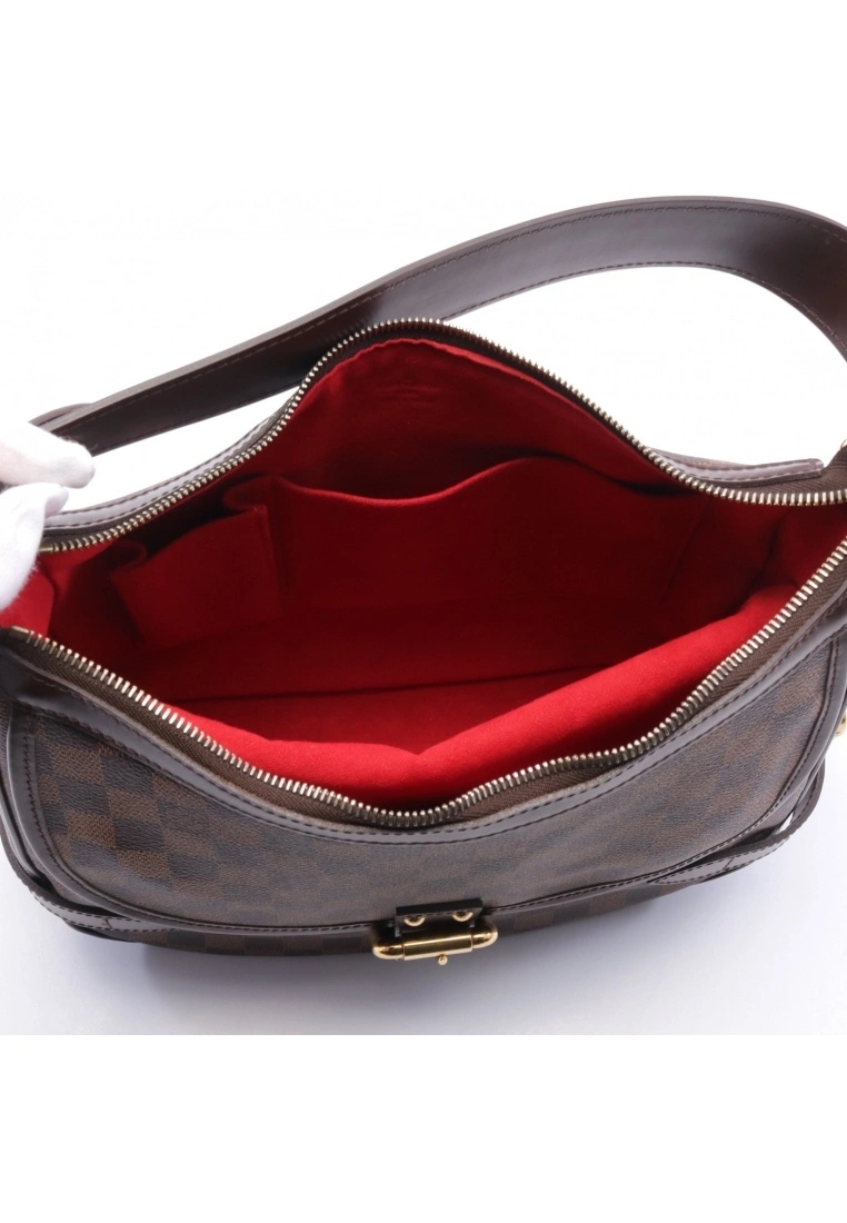 Pre-loved LOUIS VUITTON Highbury Black checkerboard grid Shoulder Bag PVC Genuine Leather Brown 5 Pre-loved LOUIS VUITTON Highbury Black checkerboard grid Shoulder Bag PVC Genuine Leather Brown - Image 3