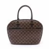Pre-loved LOUIS VUITTON Sarria Horizontal Black checkerboard grid Handbag PVC Genuine Leather Brown -Louis Vuitton Shop louis vuitton 5231 4653936 1