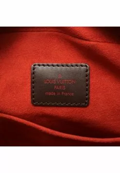 Pre-loved LOUIS VUITTON Sarria Horizontal Black checkerboard grid Handbag PVC Genuine Leather Brown -Louis Vuitton Shop louis vuitton 5231 4653936 5