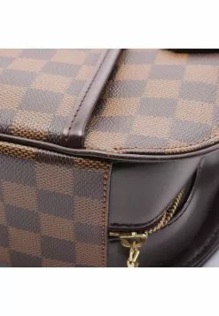 Pre-loved LOUIS VUITTON Sarria Horizontal Black checkerboard grid Handbag PVC Genuine Leather Brown -Louis Vuitton Shop louis vuitton 5232 4653936 7