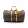 Pre-loved LOUIS VUITTON Keepall55 Classic Monogram Duffle Bag PVC Genuine Leather Brown