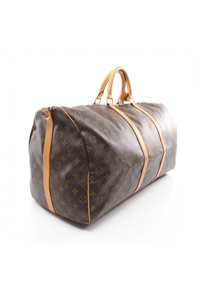 Pre-loved LOUIS VUITTON Keepall Bandouliere60 Classic Monogram Duffle Bag PVC Genuine Leather Brown 2 Way Style 4 Pre-loved LOUIS VUITTON Keepall Bandouliere60 Classic Monogram Duffle Bag PVC Genuine Leather Brown 2 Way Style - Image 2