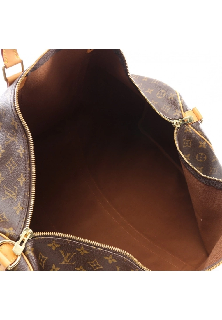 Pre-loved LOUIS VUITTON Keepall Bandouliere60 Classic Monogram Duffle Bag PVC Genuine Leather Brown 2 Way Style 6 Pre-loved LOUIS VUITTON Keepall Bandouliere60 Classic Monogram Duffle Bag PVC Genuine Leather Brown 2 Way Style - Image 4
