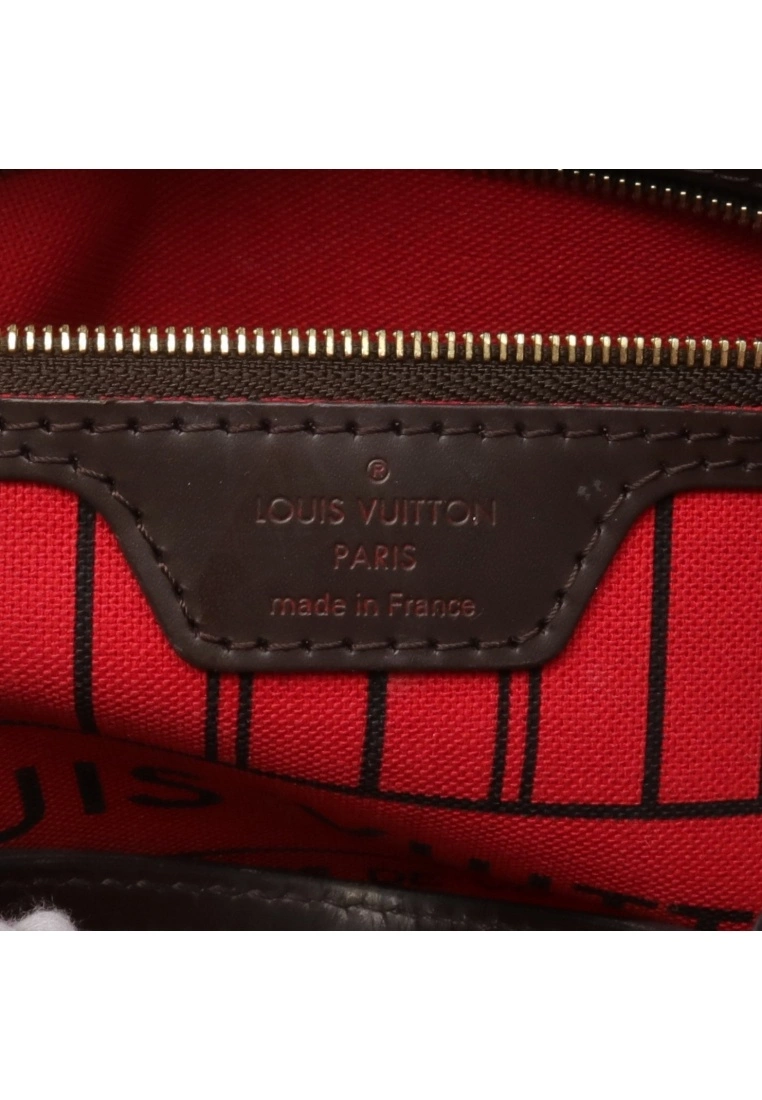 Pre-loved LOUIS VUITTON Neverfull PM Black checkerboard grid Handbag Tote Bag PVC Genuine Leather Brown 5 Pre-loved LOUIS VUITTON Neverfull PM Black checkerboard grid Handbag Tote Bag PVC Genuine Leather Brown - Image 4