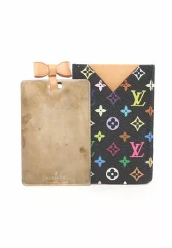 Pre-loved LOUIS VUITTON Etui Miloir Classic Monogram multi Black mirror PVC Black