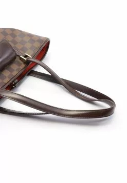 Pre-loved LOUIS VUITTON Manosque PM Black checkerboard grid Shoulder Bag Tote Bag PVC Genuine Leather Brown -Louis Vuitton Shop louis vuitton 5250 0596936 6