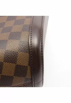 Pre-loved LOUIS VUITTON Manosque PM Black checkerboard grid Shoulder Bag Tote Bag PVC Genuine Leather Brown -Louis Vuitton Shop louis vuitton 5250 0596936 7