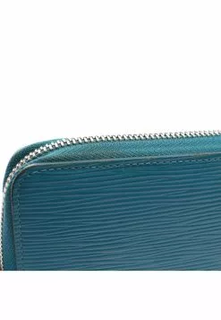 Pre-loved LOUIS VUITTON Waved Pattern Rounded corner zipper long Genuine Leather Wallet Blue -Louis Vuitton Shop louis vuitton 5252 6596936 5