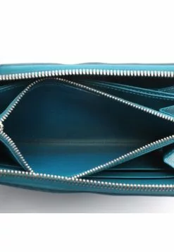 Pre-loved LOUIS VUITTON Waved Pattern Rounded corner zipper long Genuine Leather Wallet Blue -Louis Vuitton Shop louis vuitton 5253 6596936 7
