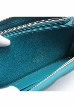 Pre-loved LOUIS VUITTON Waved Pattern Rounded corner zipper long Genuine Leather Wallet Blue -Louis Vuitton Shop louis vuitton 5253 6596936 8