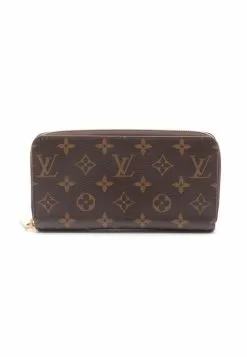 Pre-loved LOUIS VUITTON Classic Monogram Beauty of Yu Rounded corner zipper long Wallet PVC Brown Red