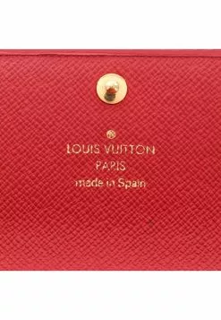 Pre-loved LOUIS VUITTON Pochette Porte-monnaie credit Waved Pattern Spanish Red Bi-fold Continental Genuine Leather Wallet Red -Louis Vuitton Shop louis vuitton 5257 3396936 4
