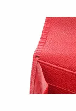 Pre-loved LOUIS VUITTON Pochette Porte-monnaie credit Waved Pattern Spanish Red Bi-fold Continental Genuine Leather Wallet Red -Louis Vuitton Shop louis vuitton 5257 3396936 5