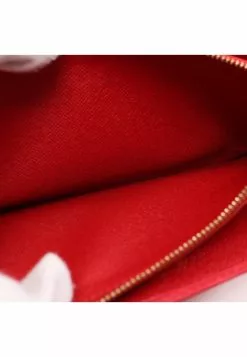 Pre-loved LOUIS VUITTON Pochette Porte-monnaie credit Waved Pattern Spanish Red Bi-fold Continental Genuine Leather Wallet Red -Louis Vuitton Shop louis vuitton 5257 3396936 7