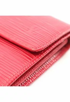 Pre-loved LOUIS VUITTON Pochette Porte-monnaie credit Waved Pattern Spanish Red Bi-fold Continental Genuine Leather Wallet Red -Louis Vuitton Shop louis vuitton 5258 3396936 8