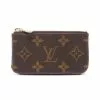 Pre-loved LOUIS VUITTON Pochette Cle Classic Monogram Coin Pouch PVC Brown With Key Ring