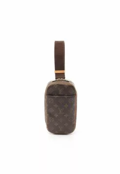 Pre-loved LOUIS VUITTON Pochette Gange Classic Monogram handcarry bag PVC Genuine Leather Brown