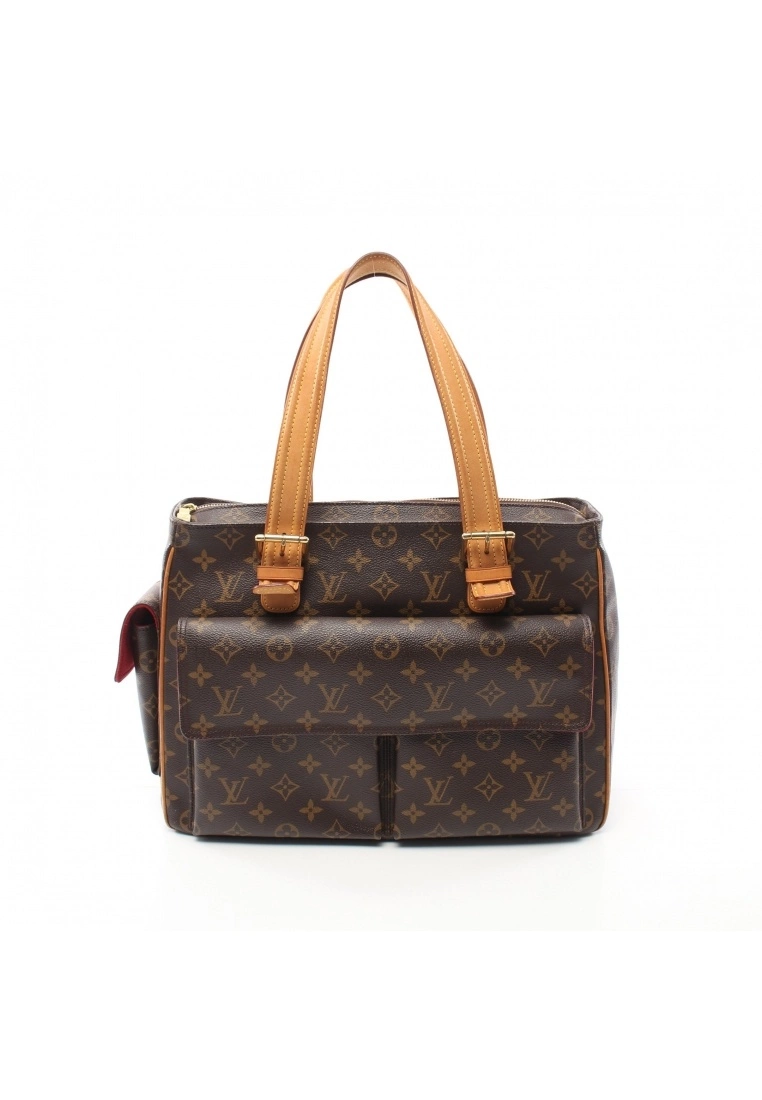 Pre-loved LOUIS VUITTON Multiple cite Classic Monogram Handbag PVC Genuine Leather Brown 3 Pre-loved LOUIS VUITTON Multiple cite Classic Monogram Handbag PVC Genuine Leather Brown