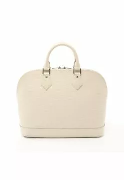 Pre-loved LOUIS VUITTON Alma PM Waved Pattern Ivore off white Genuine Leather Handbag Off White