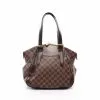 Pre-loved LOUIS VUITTON Verona MM Black checkerboard grid Shoulder Bag PVC Genuine Leather Brown