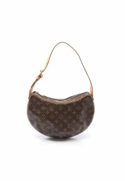 Pre-loved LOUIS VUITTON Croissant MM Classic Monogram Shoulder Bag PVC Genuine Leather Brown