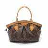 Pre-loved LOUIS VUITTON Tivoli PM Classic Monogram Handbag PVC Genuine Leather Brown