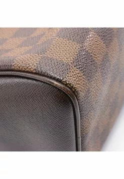 Pre-loved LOUIS VUITTON Brera Black checkerboard grid Handbag PVC Genuine Leather Brown -Louis Vuitton Shop louis vuitton 5347 3407936 7