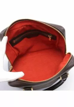 Pre-loved LOUIS VUITTON Brera Black checkerboard grid Handbag PVC Genuine Leather Brown -Louis Vuitton Shop louis vuitton 5350 8407936 3