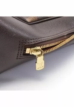 Pre-loved LOUIS VUITTON Brera Black checkerboard grid Handbag PVC Genuine Leather Brown -Louis Vuitton Shop louis vuitton 5350 8407936 5