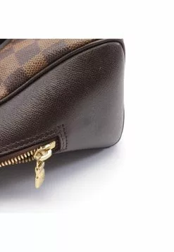 Pre-loved LOUIS VUITTON Brera Black checkerboard grid Handbag PVC Genuine Leather Brown -Louis Vuitton Shop louis vuitton 5351 8407936 7