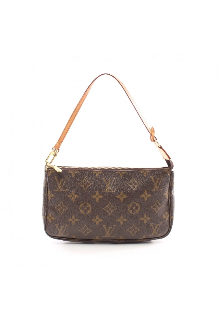 Pre-loved LOUIS VUITTON Pochette Accessoires Classic Monogram Handbag PVC Genuine Leather Brown 3 Pre-loved LOUIS VUITTON Pochette Accessoires Classic Monogram Handbag PVC Genuine Leather Brown