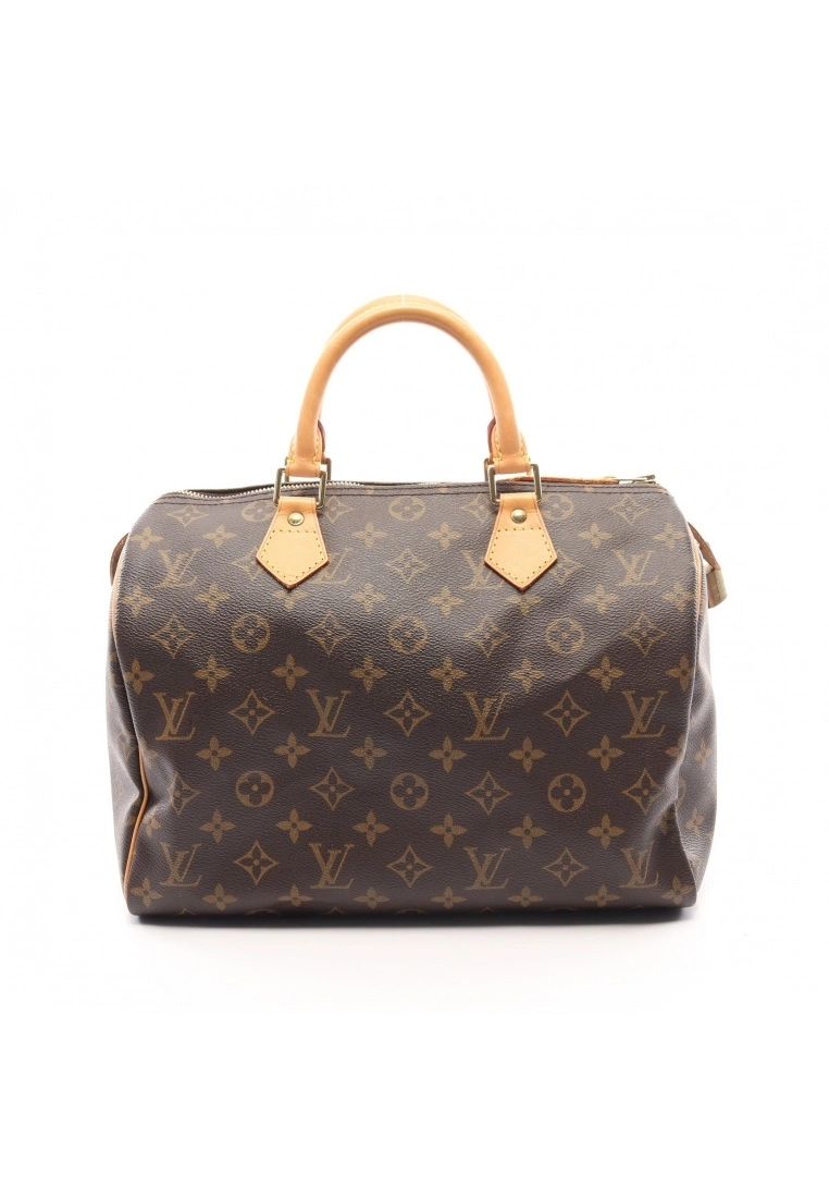 Pre-loved LOUIS VUITTON Speedy30 Classic Monogram Handbag PVC Genuine Leather Brown 3 Pre-loved LOUIS VUITTON Speedy30 Classic Monogram Handbag PVC Genuine Leather Brown