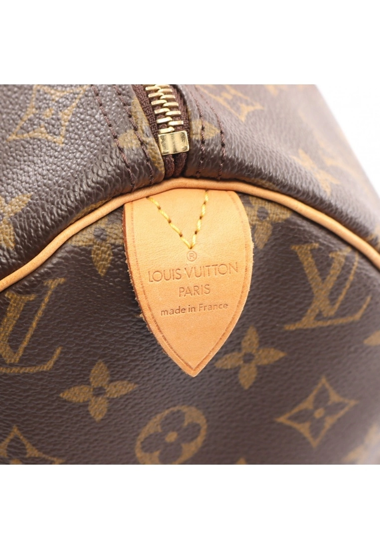 Pre-loved LOUIS VUITTON Speedy30 Classic Monogram Handbag PVC Genuine Leather Brown 6 Pre-loved LOUIS VUITTON Speedy30 Classic Monogram Handbag PVC Genuine Leather Brown - Image 4